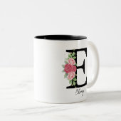 Elegante Personalisierte Monogramm Kaffeemaschine Zweifarbige Tasse (VorderseiteRechts)