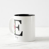 Elegante Personalisierte Monogramm Kaffeemaschine Zweifarbige Tasse (Vorderseite Links)