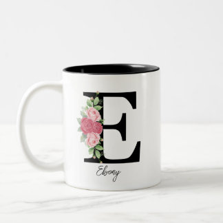 Elegante Personalisierte Monogramm Kaffeemaschine  Zweifarbige Tasse