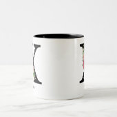 Elegante Personalisierte Monogramm-Kaffeemaschine Zweifarbige Tasse (Mittel)