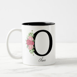 Elegante Personalisierte Monogramm-Kaffeemaschine Zweifarbige Tasse