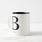 Elegante Personalisierte Monogramm-Kaffeemaschine  Zweifarbige Tasse (Vorderseite Links)