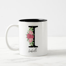 Elegante Personalisierte Monogramm-Kaffeemaschine Zweifarbige Tasse