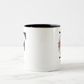Elegante Personalisierte Monogramm Kaffeemaschine Zweifarbige Tasse (Mittel)