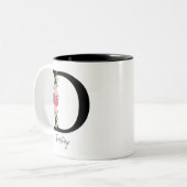 Elegante Personalisierte Monogramm-Kaffeemaschine Zweifarbige Tasse (Vorderseite Links)