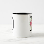 Elegante Personalisierte Monogramm-Kaffeemaschine Zweifarbige Tasse (Mittel)