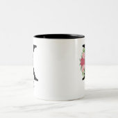 Elegante Personalisierte Monogramm-Kaffeemaschine Zweifarbige Tasse (Mittel)