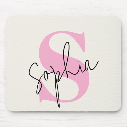 Elegante Personalisierte Monogramm-Maus-Pad Mousepad (Vorne)