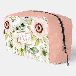 Elegante Personalisierte Monogramm Rosa Reise Waschbeutel