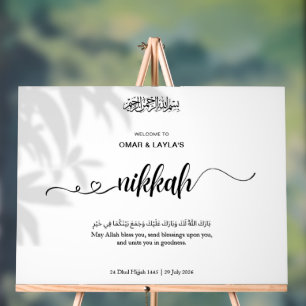 Elegante Personalisierte Nikkah Willkommen - Acrylschild