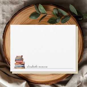 Elegante personalisierte Notizkarten für Bücherlie Mitteilungskarte