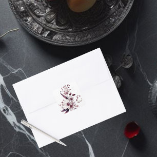 Elegante Personalisierte Orchid-Blume Quadratischer Aufkleber