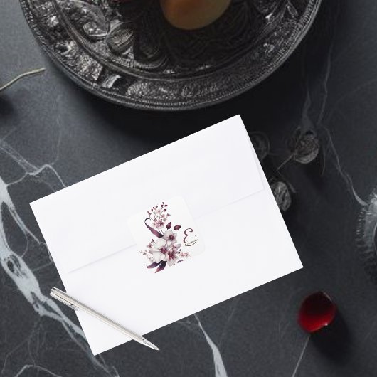 Elegante Personalisierte Orchid-Blume Quadratischer Aufkleber