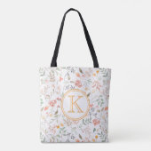 Elegante Personalisierte Pastel Floral Tasche (Rückseite)