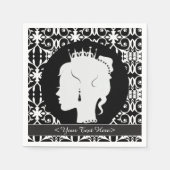 Elegante Personalisierte Prinzessin Silhouette Nap Serviette (Vorderseite)