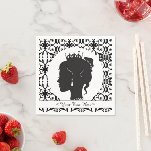 Elegante Personalisierte Prinzessin Silhouette Nap Serviette (Beispiel)