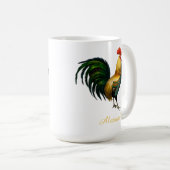 Elegante Personalisierte Rooster-HühnerCo Kaffeetasse (VorderseiteRechts)
