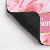 Elegante Personalisierte Rosa- und Goldfolie Mousepad (Ecke)