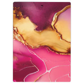 Elegante Personalisierte Rosa- und Goldmarmor-Zwis Klemmbrett (Rückseite)