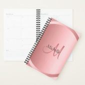 Elegante Personalisierte Rose Gold Monogram Modern Planer (Anzeige)