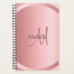 Elegante Personalisierte Rose Gold Monogram Modern Planer