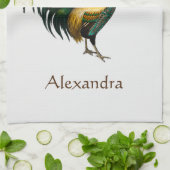 Elegante Personalisierte Roster-Hühnerbath Geschirrtuch (Gefaltet)