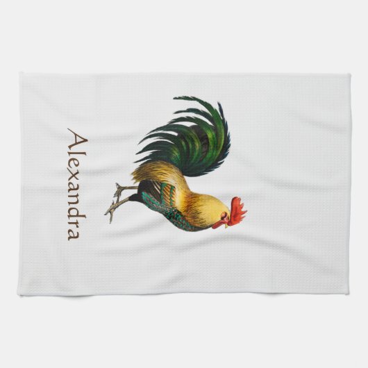 Elegante Personalisierte Roster-Hühnerbath Geschirrtuch (Horizontal)