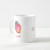 Elegante Personalisierte Rote Wasserfarbe Erdbeere Kaffeetasse (Vorderseite Links)