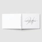 Elegante Personalisierte Schwarz-Monogramm-Hochzei Gästebuch (Voll)