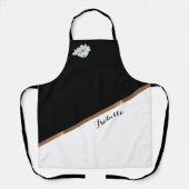 Elegante Personalisierte Schwarz-weiße Minimalisti Schürze (Vorderseite)