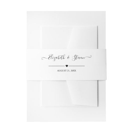 Elegante Personalisierte Schwarze Kalligrafie Einladungsbanderole (Vorderseite Beispiel)