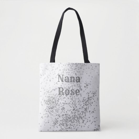 Elegante Personalisierte Silver Confetti-Tasche Tasche (Vorderseite)