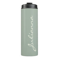 Elegante Personalisierte Skriptname Sage Green Tra
