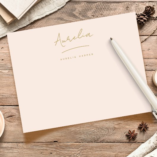 Elegante Personalisierte Stationery Blush Pink Gol Mitteilungskarte