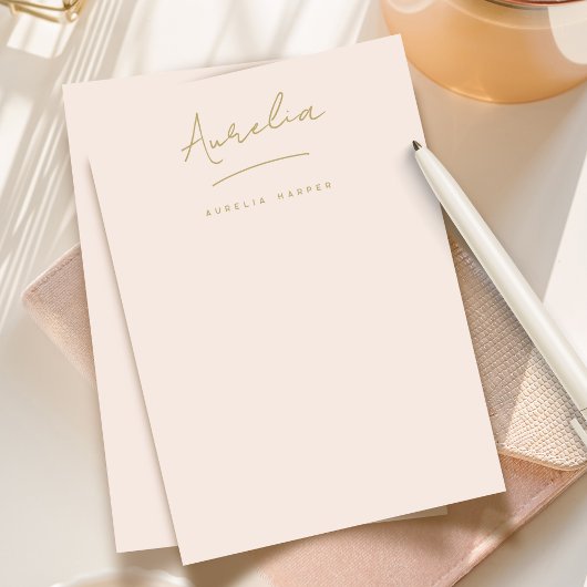 Elegante Personalisierte Stationery Blush Pink Gol Mitteilungskarte