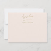 Elegante Personalisierte Stationery Blush Pink Gol Mitteilungskarte (Vorderseite)