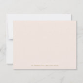 Elegante Personalisierte Stationery Blush Pink Gol Mitteilungskarte (Rückseite)