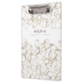 Elegante Personalisierte Tafel mit Blumen Klemmbrett (Links)