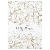 Elegante Personalisierte Tafel mit Blumen Klemmbrett (Rückseite)