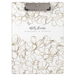 Elegante Personalisierte Tafel mit Blumen Klemmbrett