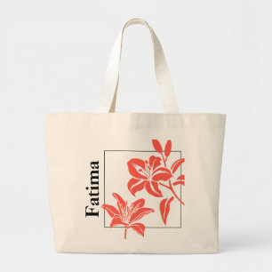Elegante personalisierte Tigerlily-Tragetasche Jumbo Stoffbeutel