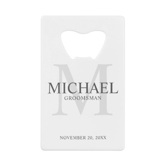 Elegante Personalisierte Trauzeugen Geldbeutel Flaschenöffner (Vorderseite)