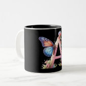 Elegante personalisierte Umarmung mit der Touch de Zweifarbige Tasse (Vorderseite Links)