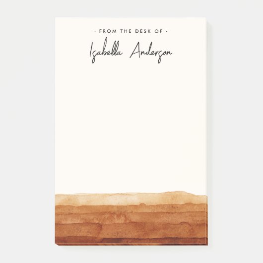 Elegante Personalisierte Watercolor Abstrakte Wüst Post-it Klebezettel (Vorderseite)