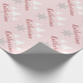 Elegante Personalisierte Weihnachten Schneeflocken Geschenkpapier (Ecke)