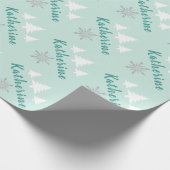 Elegante Personalisierte Weihnachten Schneeflocken Geschenkpapier (Ecke)