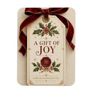 Elegante personalisierte Weihnachten, Vintage-Gesc Magnet