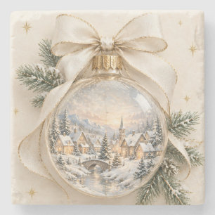 Elegante personalisierte Weihnachten, Vintage-Orna Steinuntersetzer