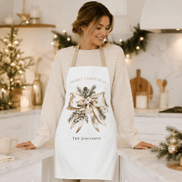 Elegante personalisierte Weihnachts-Schleife Schürze
