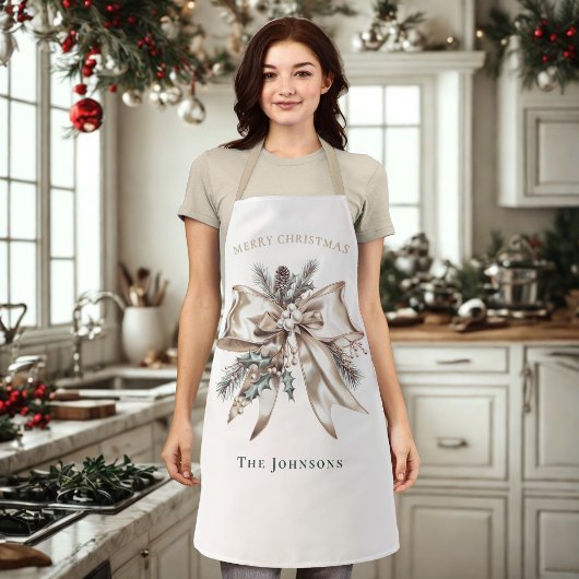 Elegante personalisierte Weihnachts-Schleife  Schürze